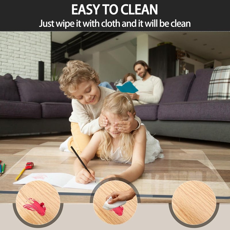 KAISLE Office Chair Mat for Carpet Floor, Plastic Rolling Chair Mat for Carpeted Floors, Computer Desk Chair Floor Mats, 48 x 30 Inch Rectangle Clear Heavy Duty Floors Protector 0.14 Inch Thick - Image 4